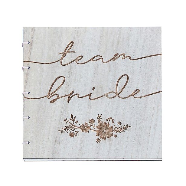 Boho Wooden Team Bride Hen Party Guest Book – product image 2