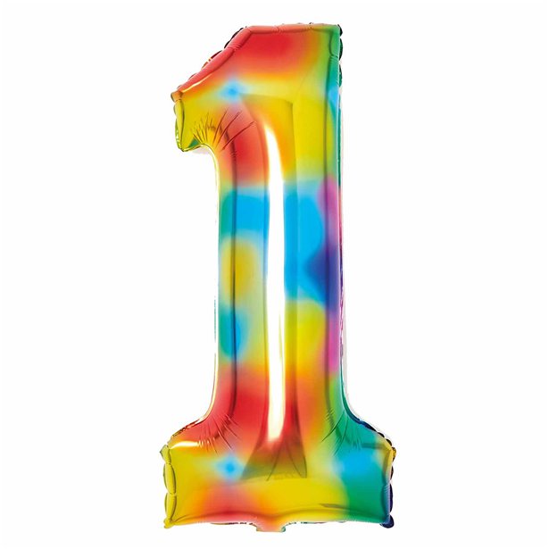 Rainbow Foil Number Balloon - 34" – number 1 – product image 3