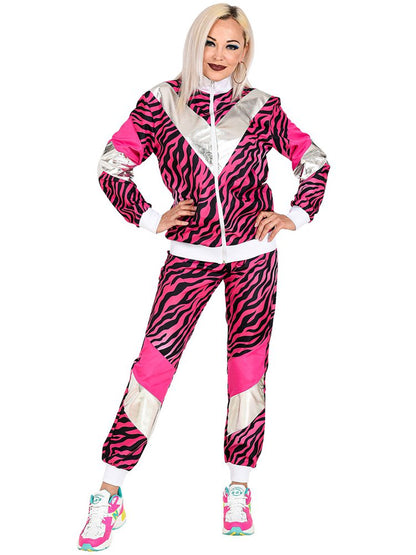 80's Pink Tiger Shell Suit - Adult Costume
