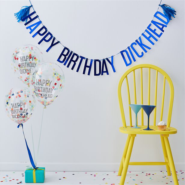 Happy Birthday Dickhead Banner & Balloons Pack – product image 2