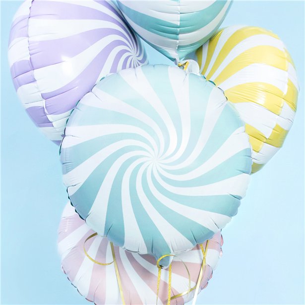 Light Blue Candy Swirl Foil Balloon - 18" – product image 2