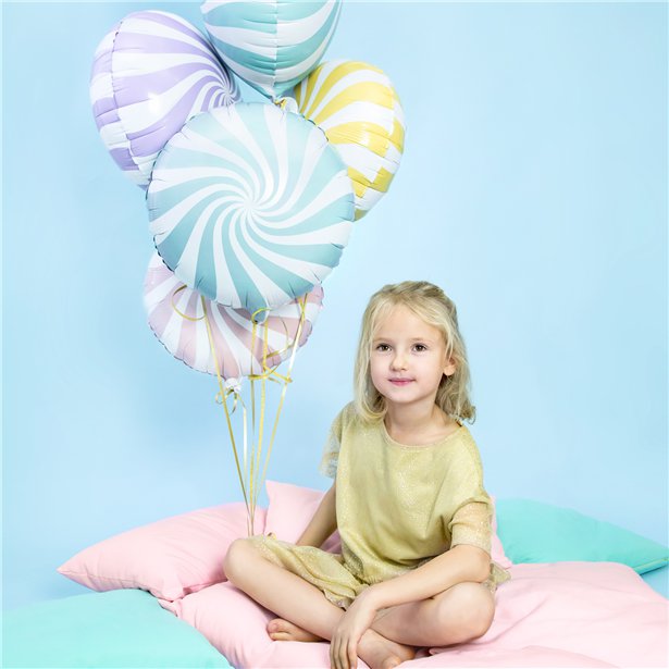 Light Blue Candy Swirl Foil Balloon - 18" – product image 3
