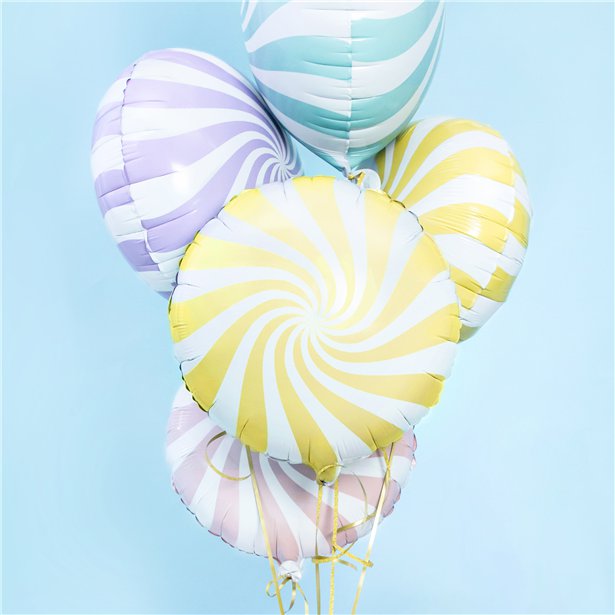 Light Yellow Candy Swirl Foil Balloon - 18" – product image 2