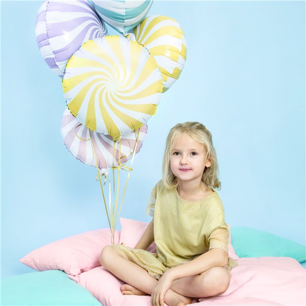 Light Yellow Candy Swirl Foil Balloon - 18" – product image 3