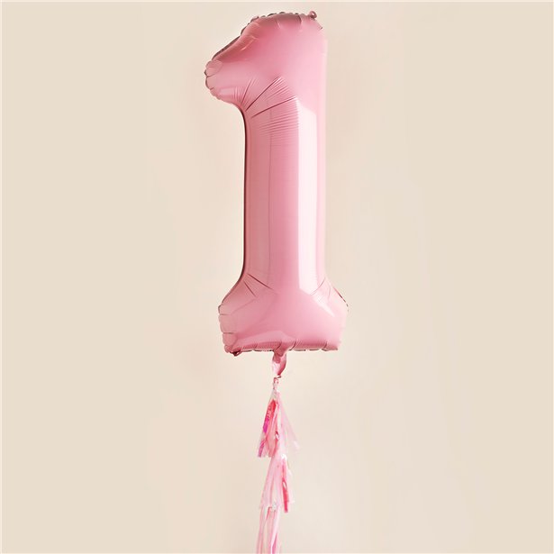 Pastel Pink 1st Birthday Balloon - 40" Foil – product image 2