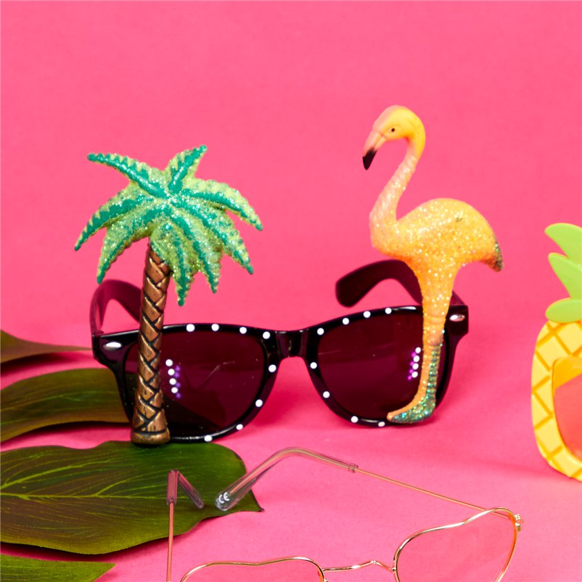 Flamingo Palm Tree Glasses – product image 3