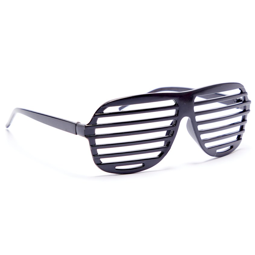 Black Slatted Glasses