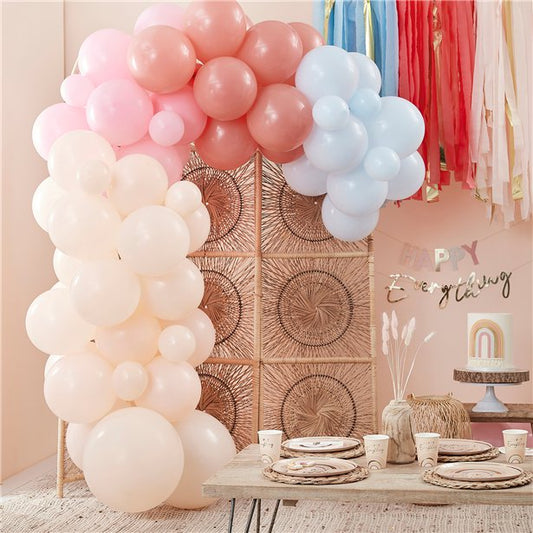Rainbow Balloon Arch Backdrop - 75 Balloons