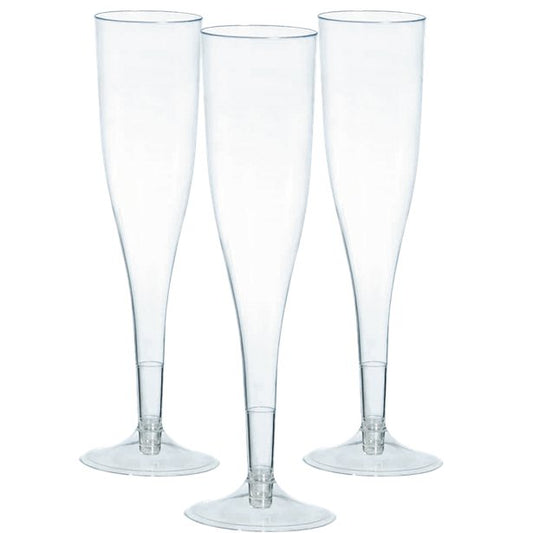 Clear Plastic Champagne Flutes - 162ml (20pk)