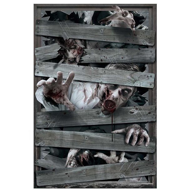 Zombie Window Decoration - 80 x 120cm – product image 2