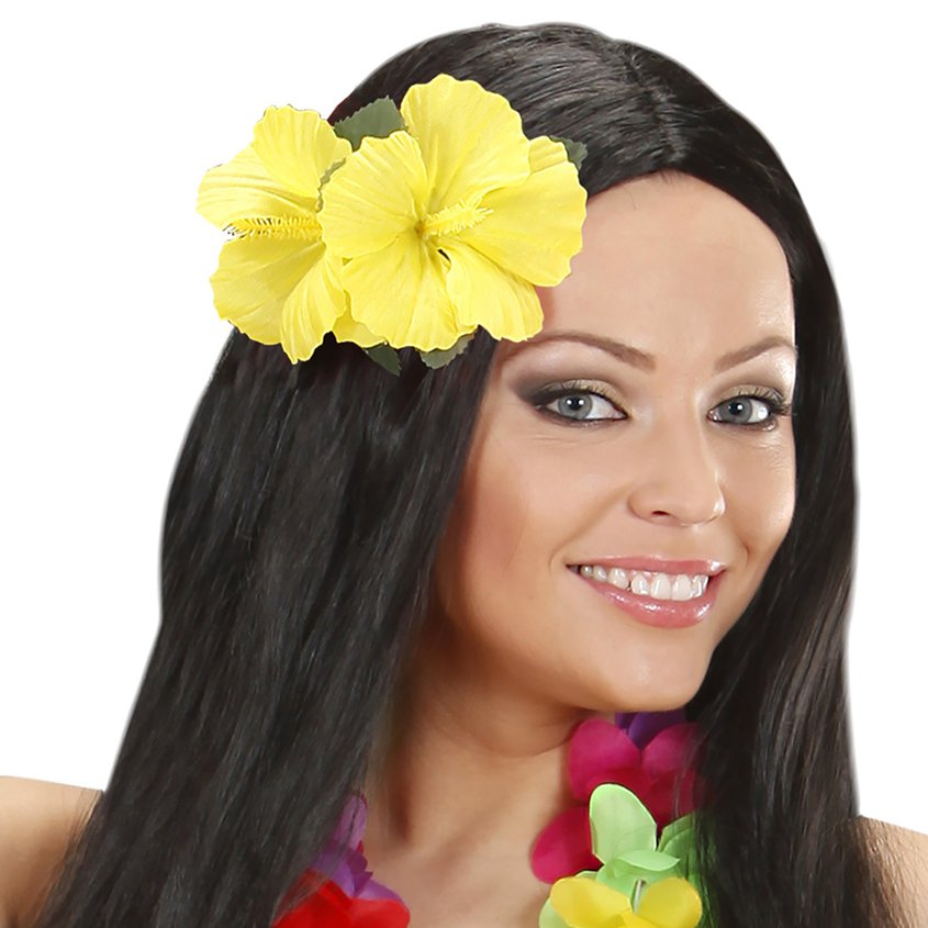 Yellow Hibiscus Flower Clip