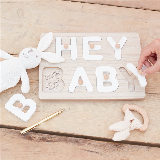 Hey Baby Wooden Puzzle Guest Book – product image 3