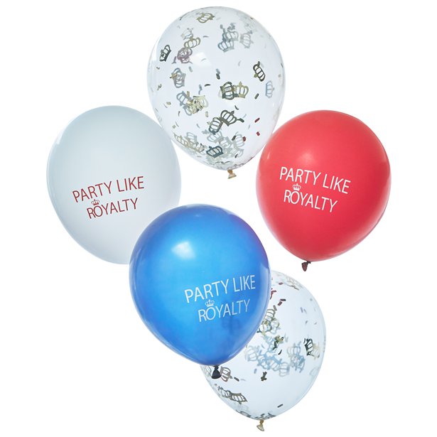 Party Like Royalty & Confetti Balloons - 11" Latex (5pk) – product image 2