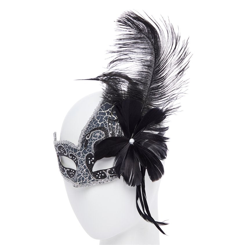 Dark Angel Black Masquerade Mask – product image 3