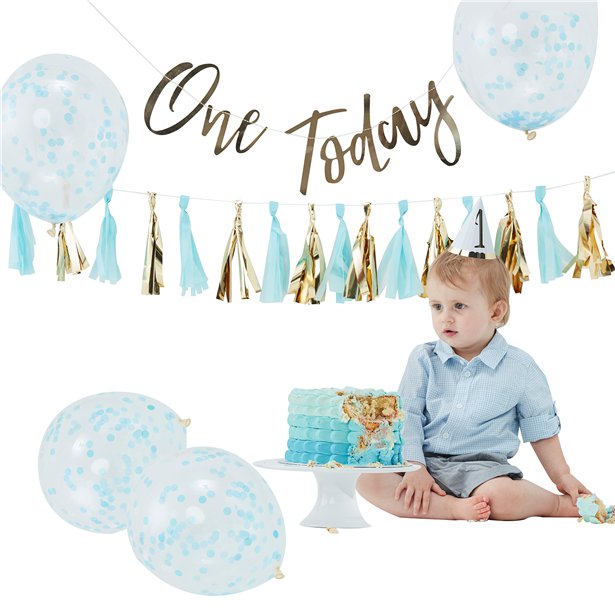 Pick & Mix Pastel Blue 1st Birthday Cake Smash Kit – product image 2