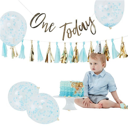 Pick & Mix Pastel Blue 1st Birthday Cake Smash Kit