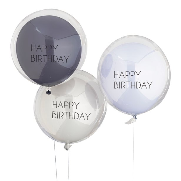 Mix It Up Blue Happy Birthday Double Stuffed Latex Balloons (3pk) – product image 2