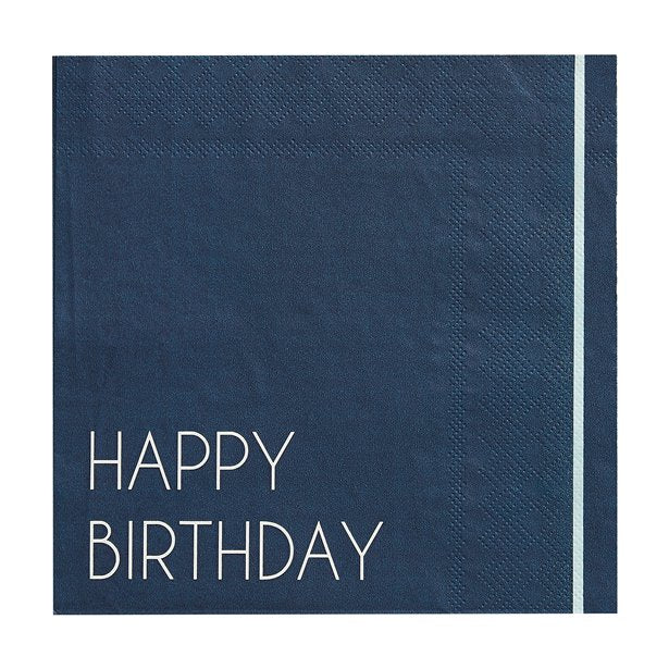 Mix It Up Blue Happy Birthday Eco Paper Napkins (16pk)