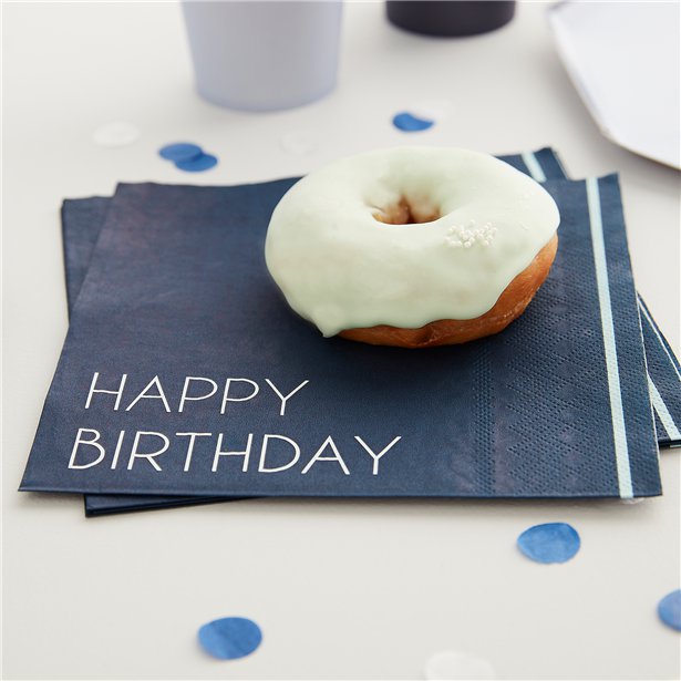 Mix It Up Blue Happy Birthday Eco Paper Napkins (16pk) – product image 3