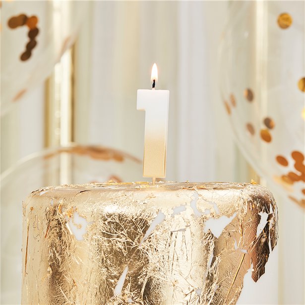 Gold Ombre Number 1 Candle - 5cm – product image 2