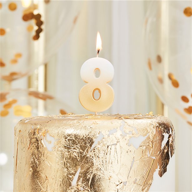 Gold Ombre Number 8 Candle - 5cm – product image 2