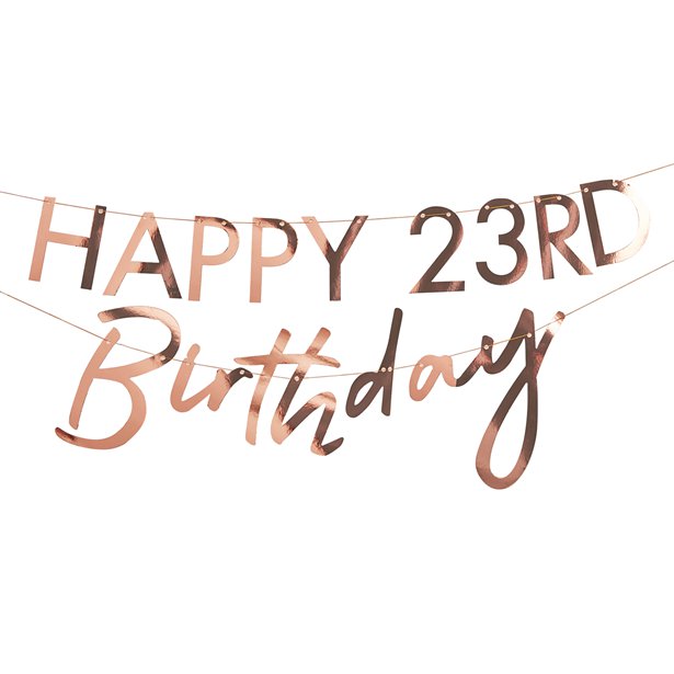 Mix It Up Rose Gold Customisable Age Birthday Paper Banner - 1.5m – product image 2