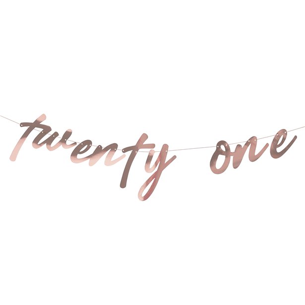 Mix It Up 'Twenty One' Rose Gold Paper Banner - 1.7m