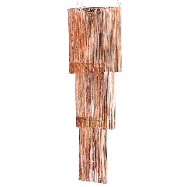 Mix It Up Rose Gold Foil Fringe Chandelier Decoration - 1.3m x 40cm – product image 2