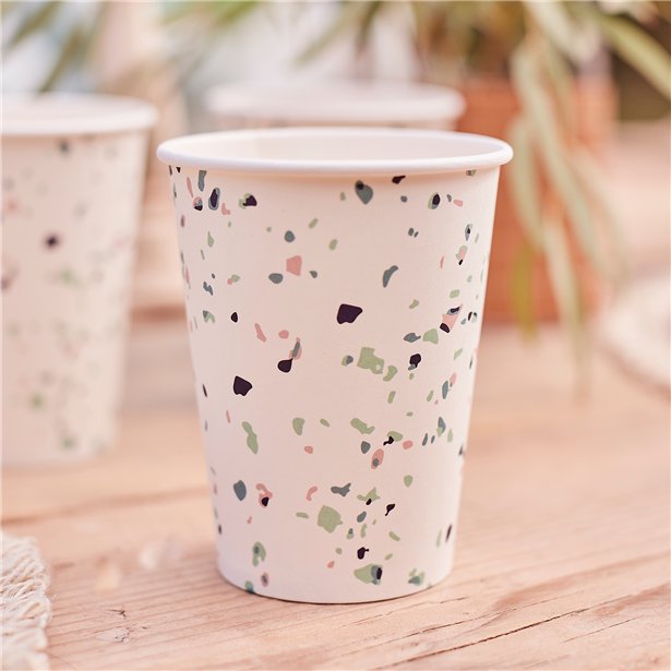 Mix It Up Mint Terrazzo Eco Paper Cups - 266ml (8pk) – product image 3