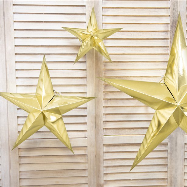 Gold Paper Hanging Star - 30cm