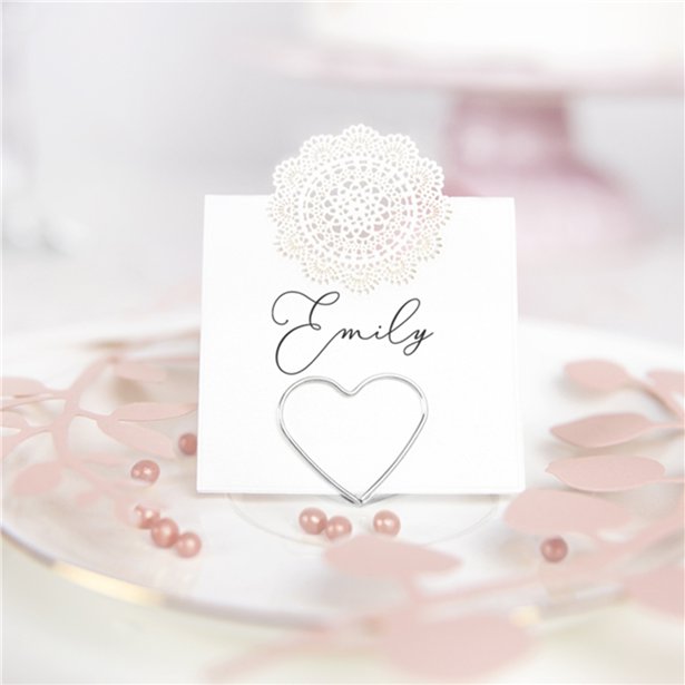 Silver Heart Place Card Holders (10pk) – product image 2