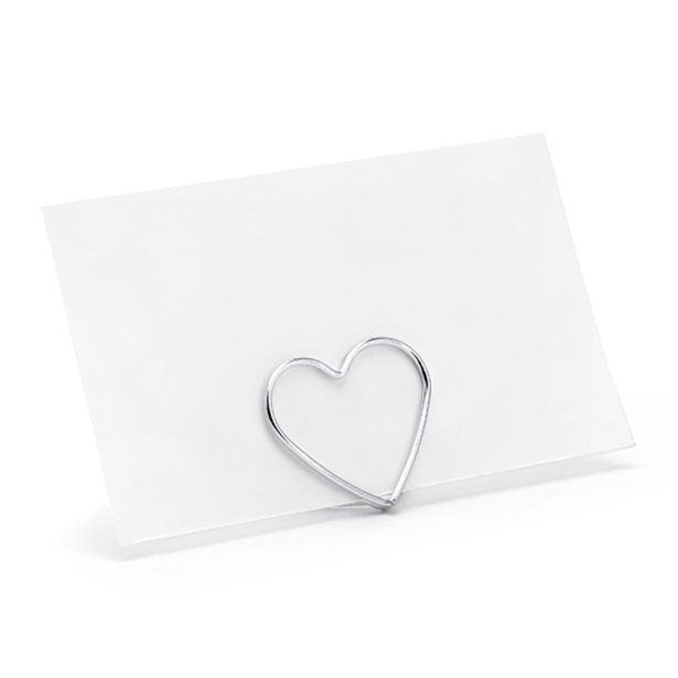 Silver Heart Place Card Holders (10pk) – product image 4