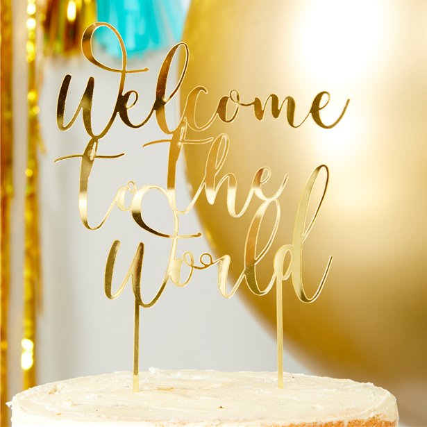 Ready To Pop Welcome To The World Cake Topper - 19cm – product image 2