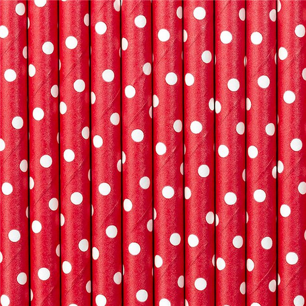 Red Dots Paper Straws (10pk) – product image 2
