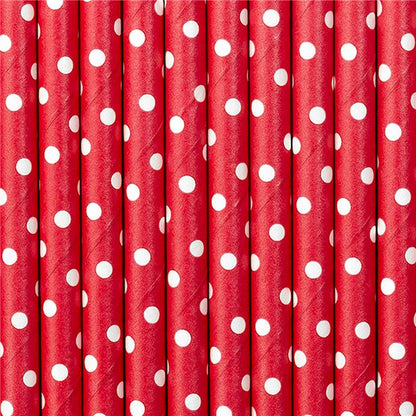 Red Dots Paper Straws (10pk)