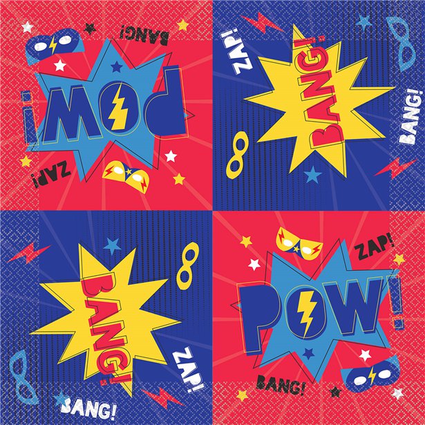 Super Hero Party Paper Napkins - 33cm (16pk) – product image 2