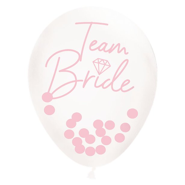 Team Bride Confetti Balloons - 12" Latex (6pk)