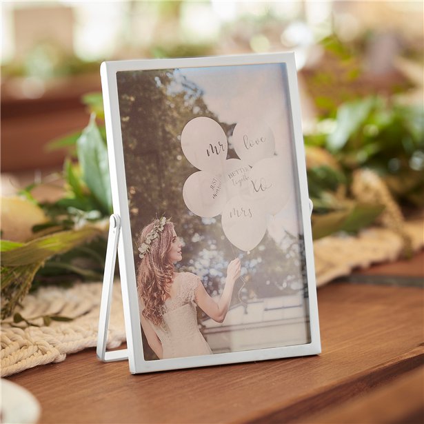White Metal Customisable Photo Frame Sign