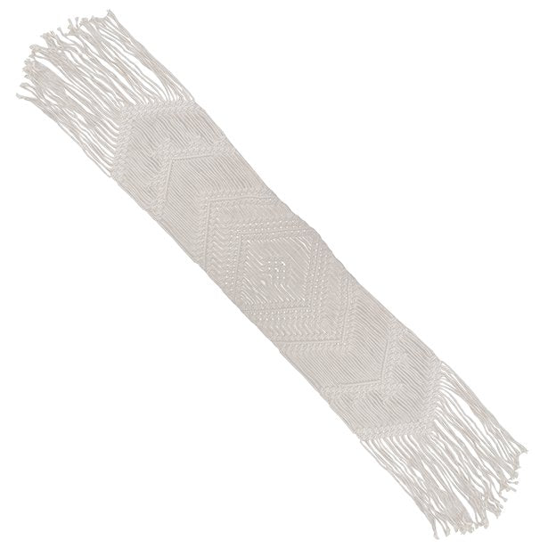 White Macrame Table Runner - 2m – product image 2