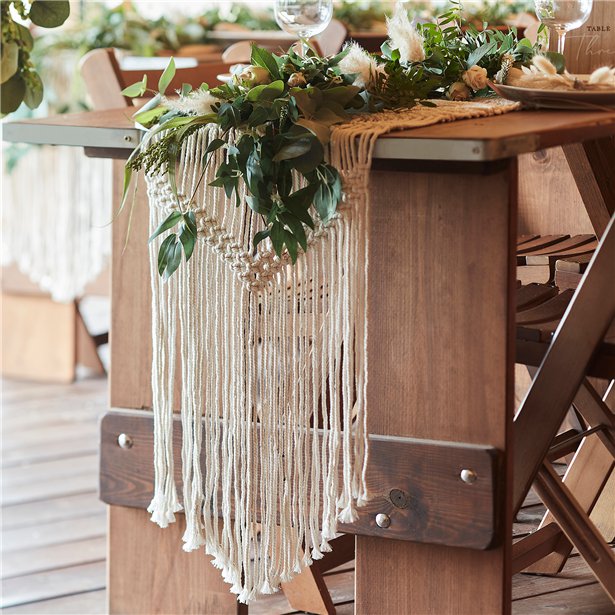 White Macrame Table Runner - 2m – product image 3