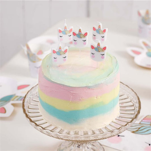 We Heart Unicorn Shaped Candles (5pk)