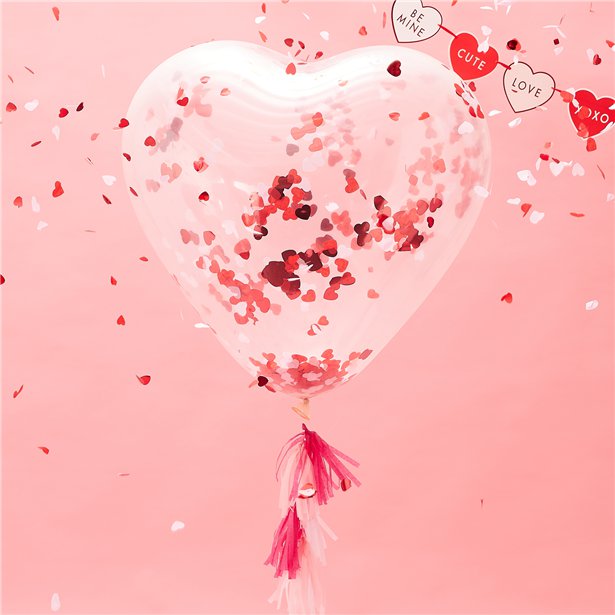 Heart Confetti Latex Balloon Kit