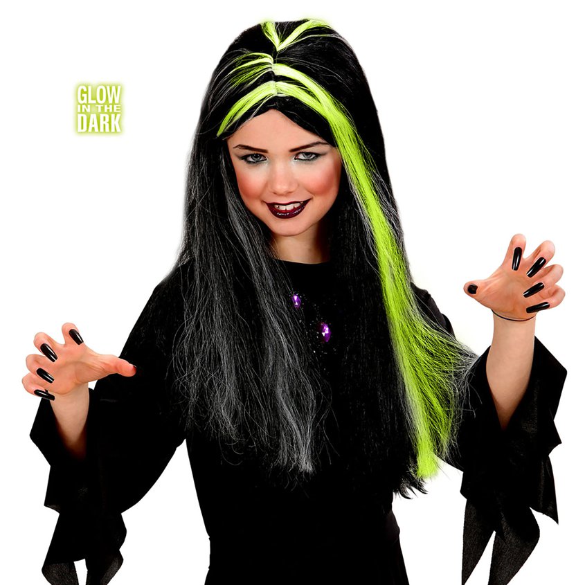 Black & White - Glow in the Dark Wig - Child