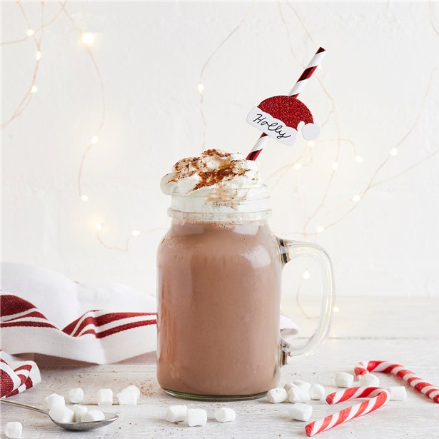 Santa Hat Red & White Stripe Paper Straws (20pk) – product image 5