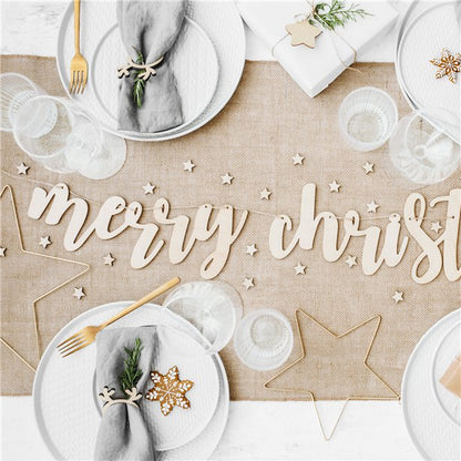 Merry Christmas Wooden Banner - 2m