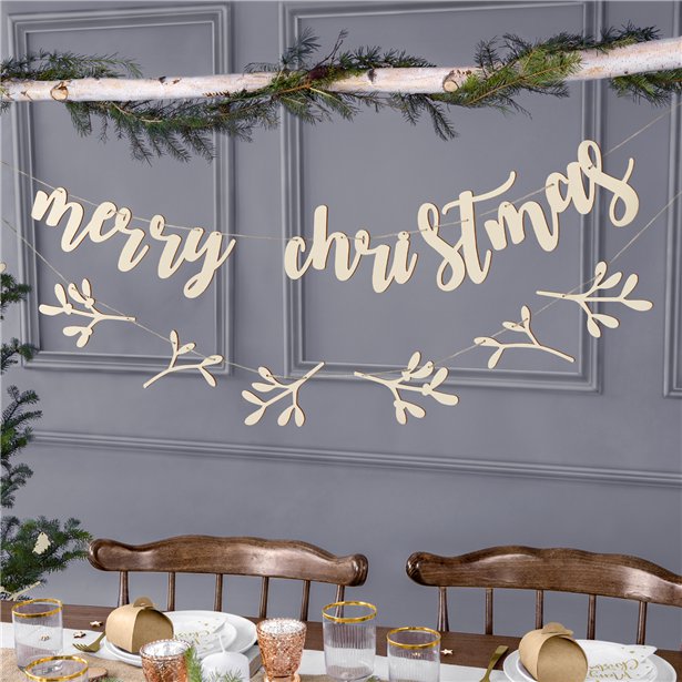 Merry Christmas Wooden Banner - 2m – product image 1