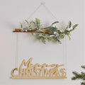 Gold Acrylic Merry Christmas Wreath with Mistletoe – product image 1