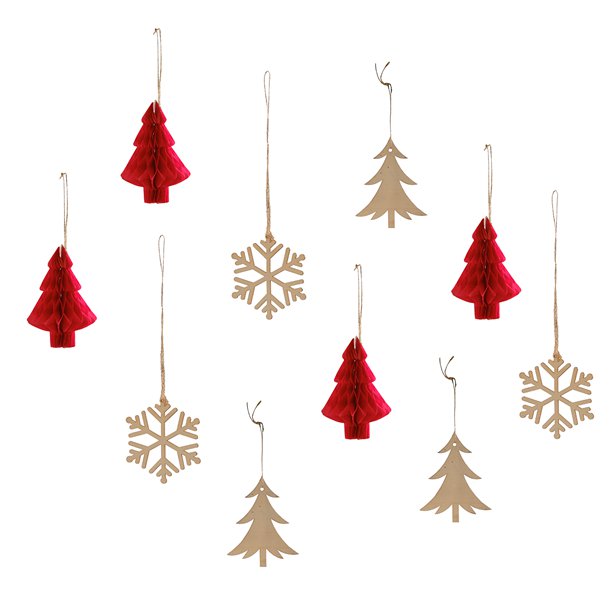 Wooden Hanging Reindeers, Tree, Foliage and Honeycombs – product image 2