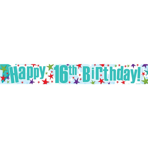 Happy 16th Birthday Paper Banners - 1m (3pk) – product image 3