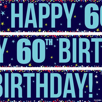 Happy 60th Birthday Paper Banners - 1m (3pk)